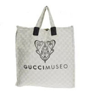Gucci Handbag Tote GG Beige Canvas Leather